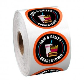 Klebeetiketten Aufkleber mit Sticker Firmenlogo auf Rol...