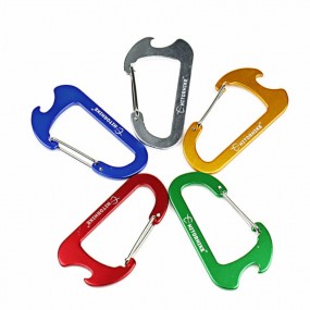 Karabiner Flaschenöffner mit Text oder Logo Gravur als ...